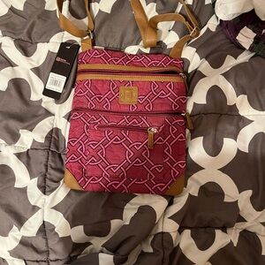 Pink and maroon purse